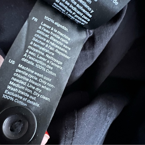 COS Barrel-Leg Cotton Dungarees in Black - Picture 8 of 9